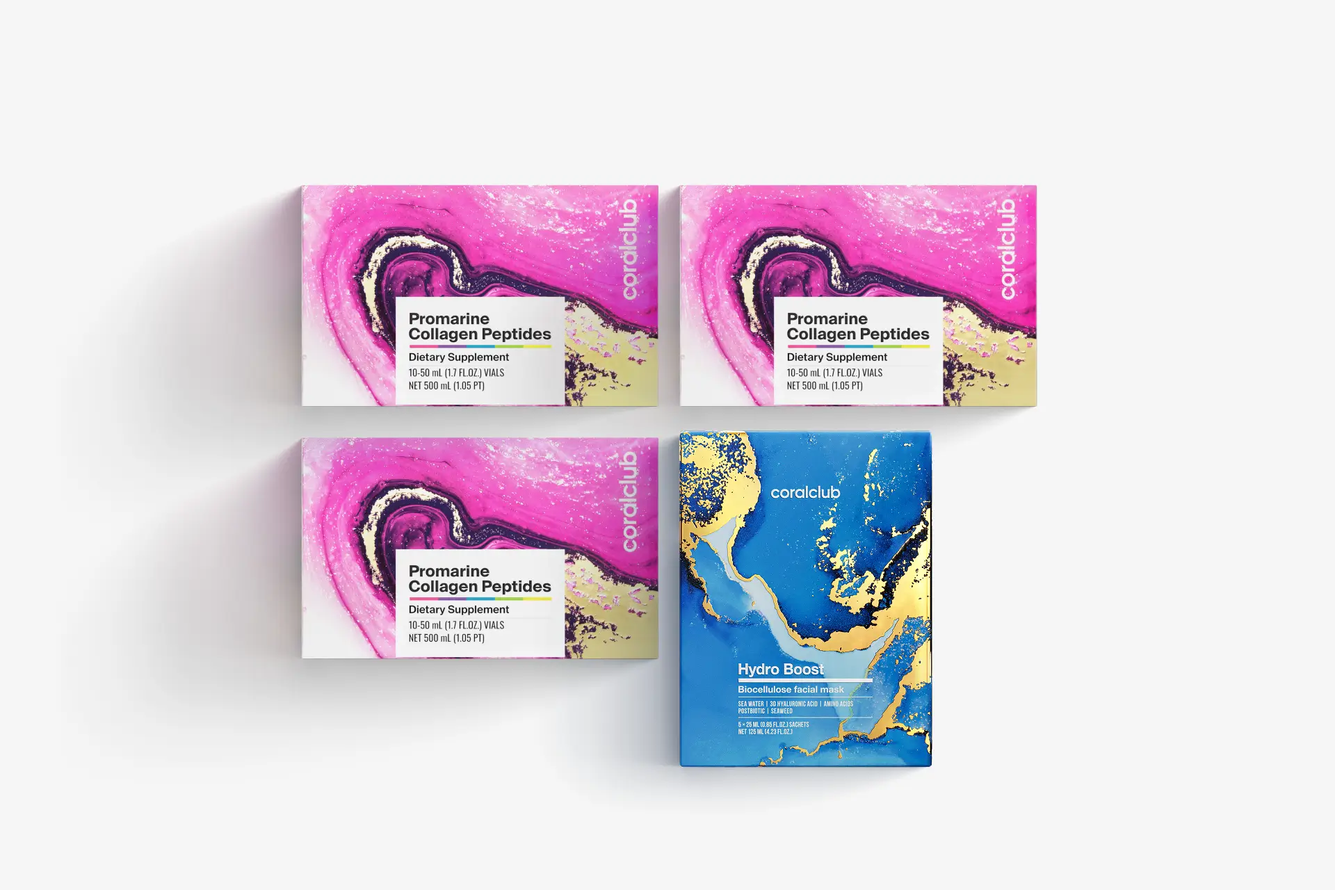 Promarine Collagen Peptides Set (1 hónapos kúra) & Bio-cellulose Face Masks Hydro Boost (5 tasak)